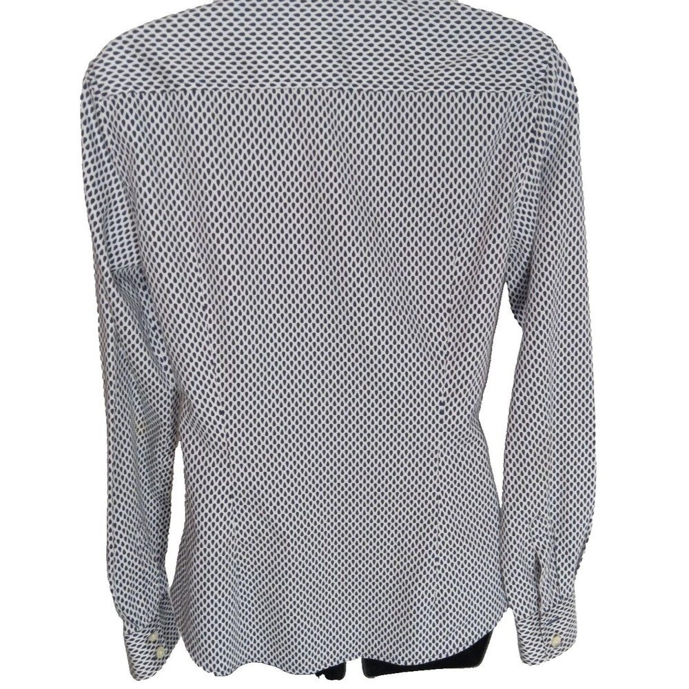 Banana Republic Women's Non Iron Shirt Business Collared Long Sleeve Geomatric 6 - Picture 8 of 9